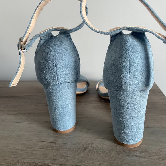 Blue Chunky Heel Sandals - Picture 3 of 4